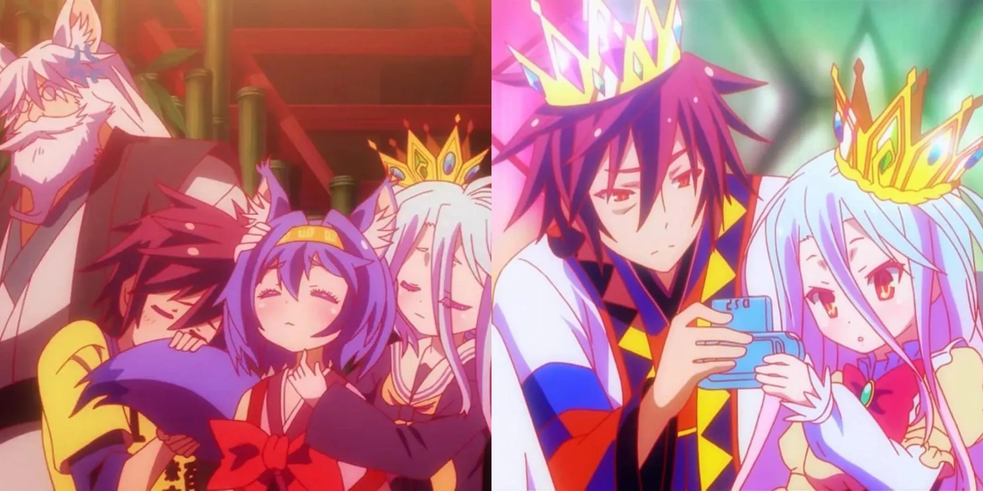 Anh em Sora và Shiro (Blank) đối mặt với vị thần Tet trong thế giới game của No Game No Life