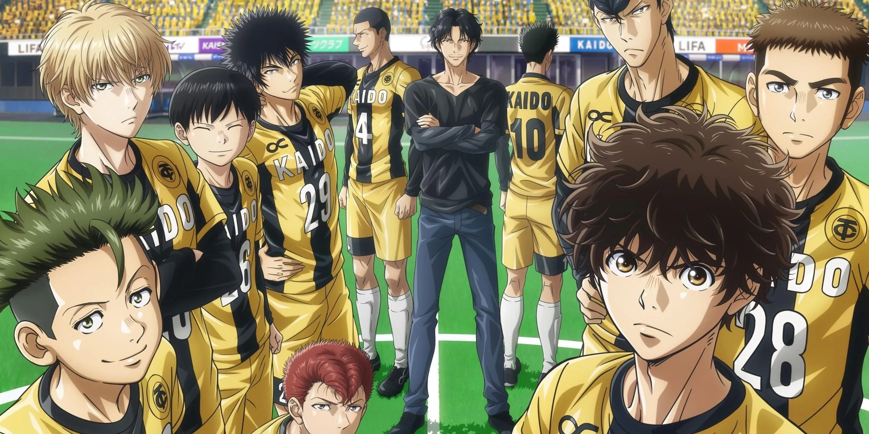 Ashito Aoi và đồng đội tại học viện Tokyo City Esperion trong anime Aoashi