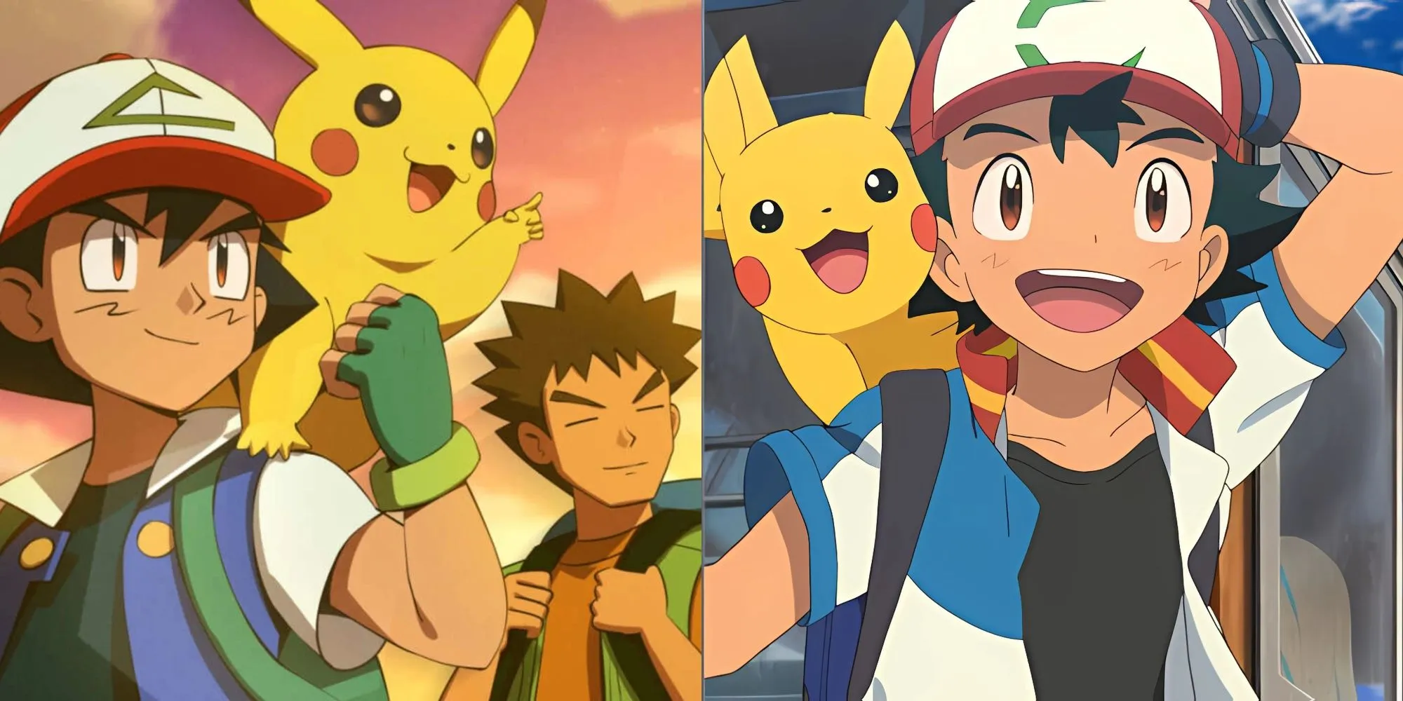 Bộ ba Ash, Pikachu và Goh trong anime Pokémon