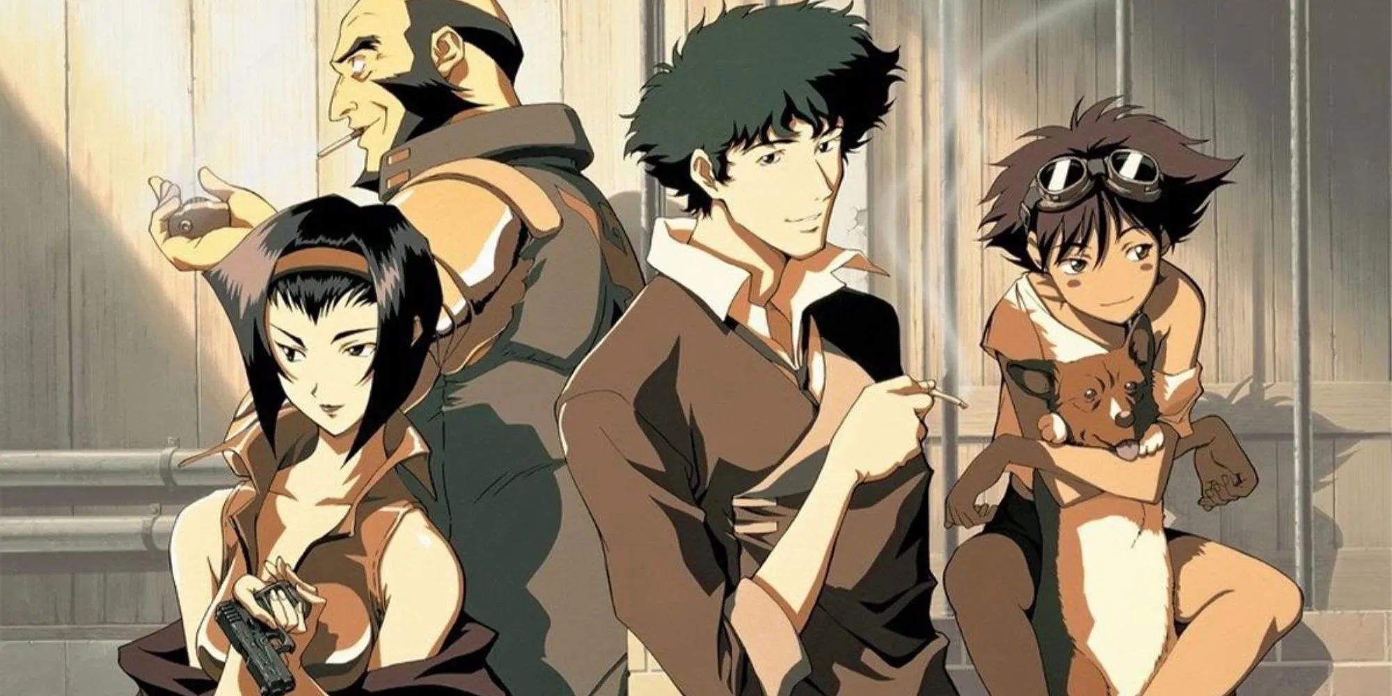 Bộ tứ phi hành đoàn tàu Bebop: Spike, Jet, Faye và Ed cùng chú chó Ein.