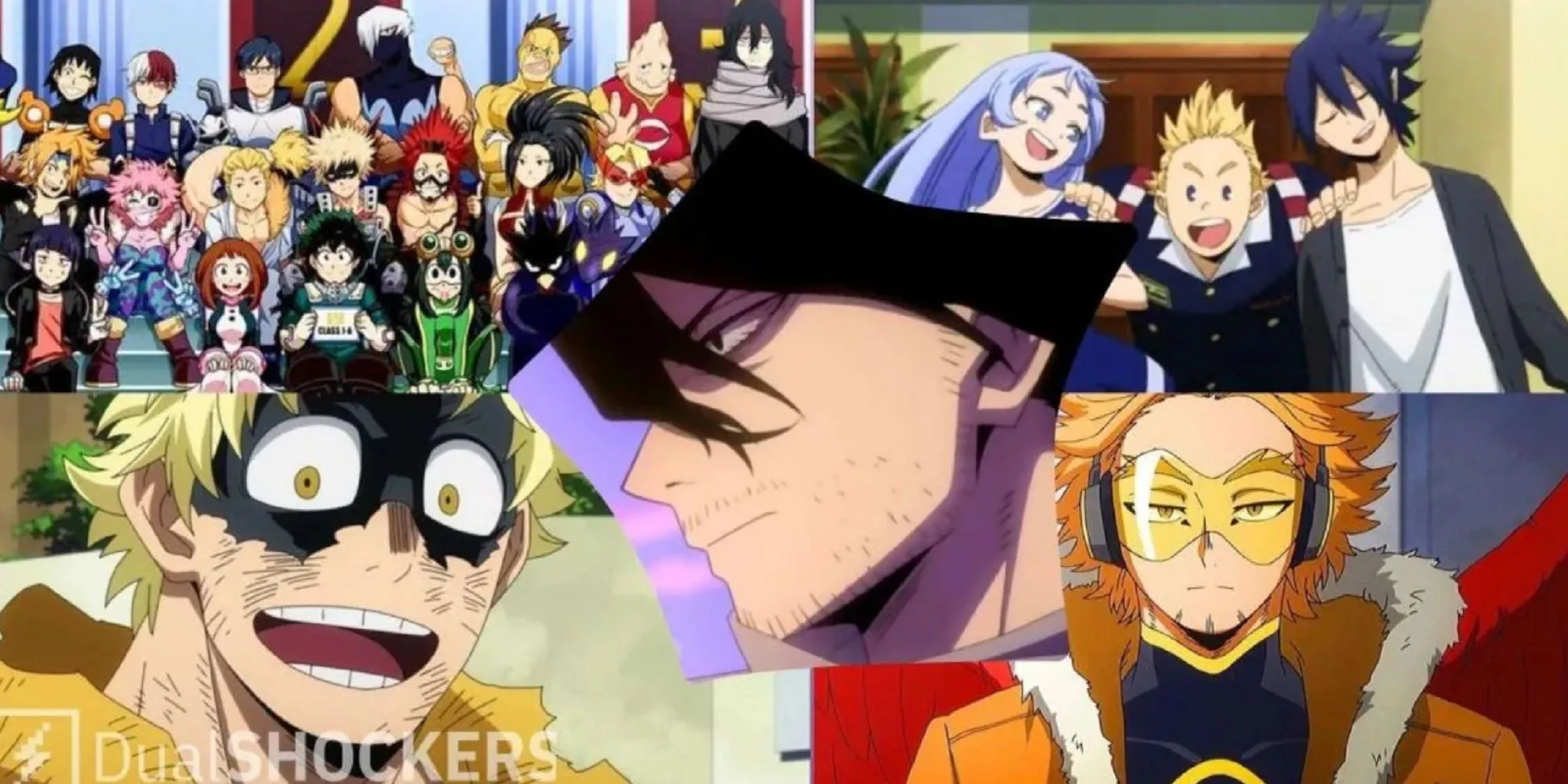 Các giáo viên và anh hùng chuyên nghiệp từ trường UA, bao gồm Shota Aizawa, trong My Hero Academia.