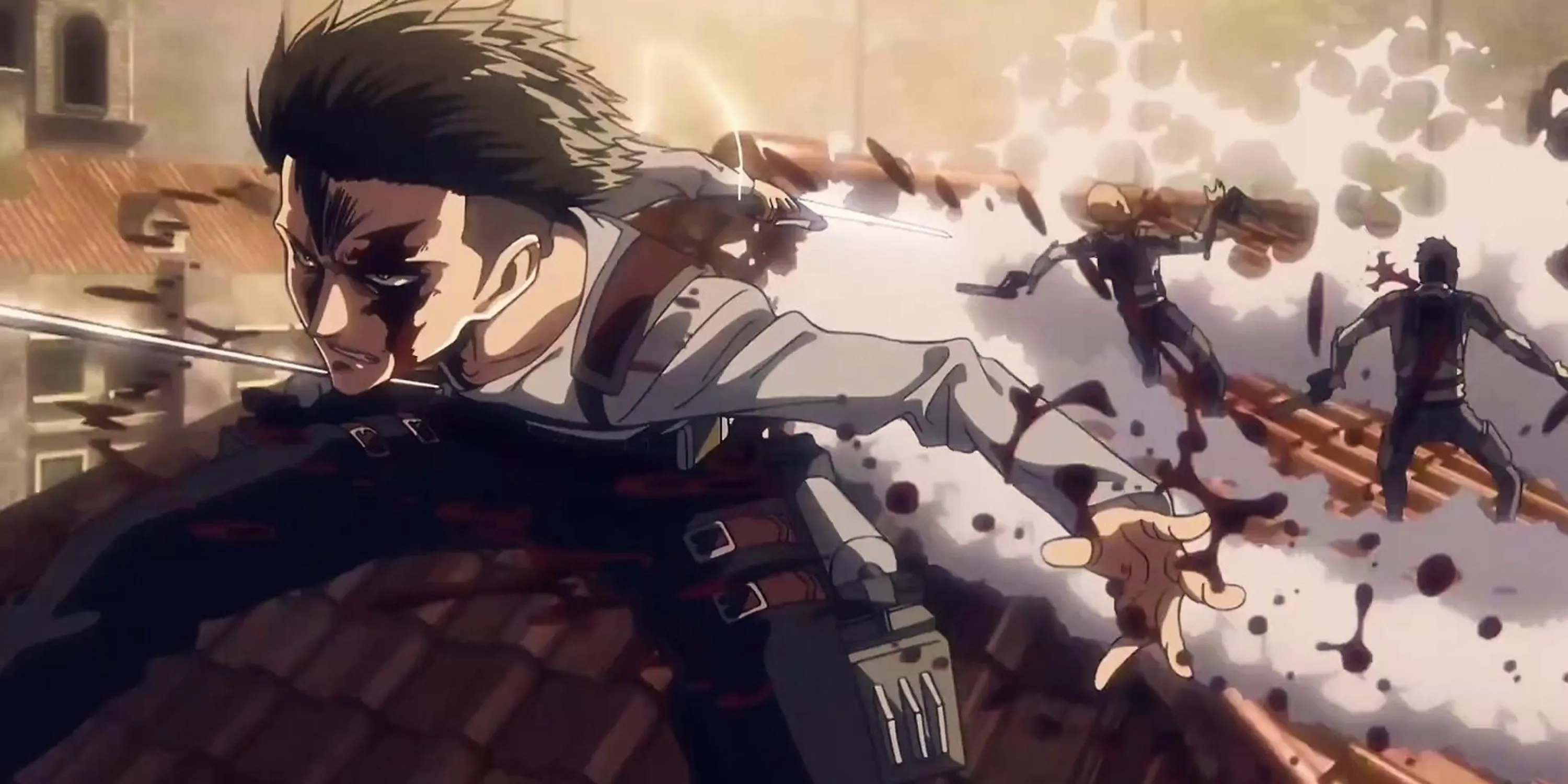 Captain Levi Ackerman khéo léo chiến đấu với đội đặc nhiệm của Kenny trong Attack on Titan