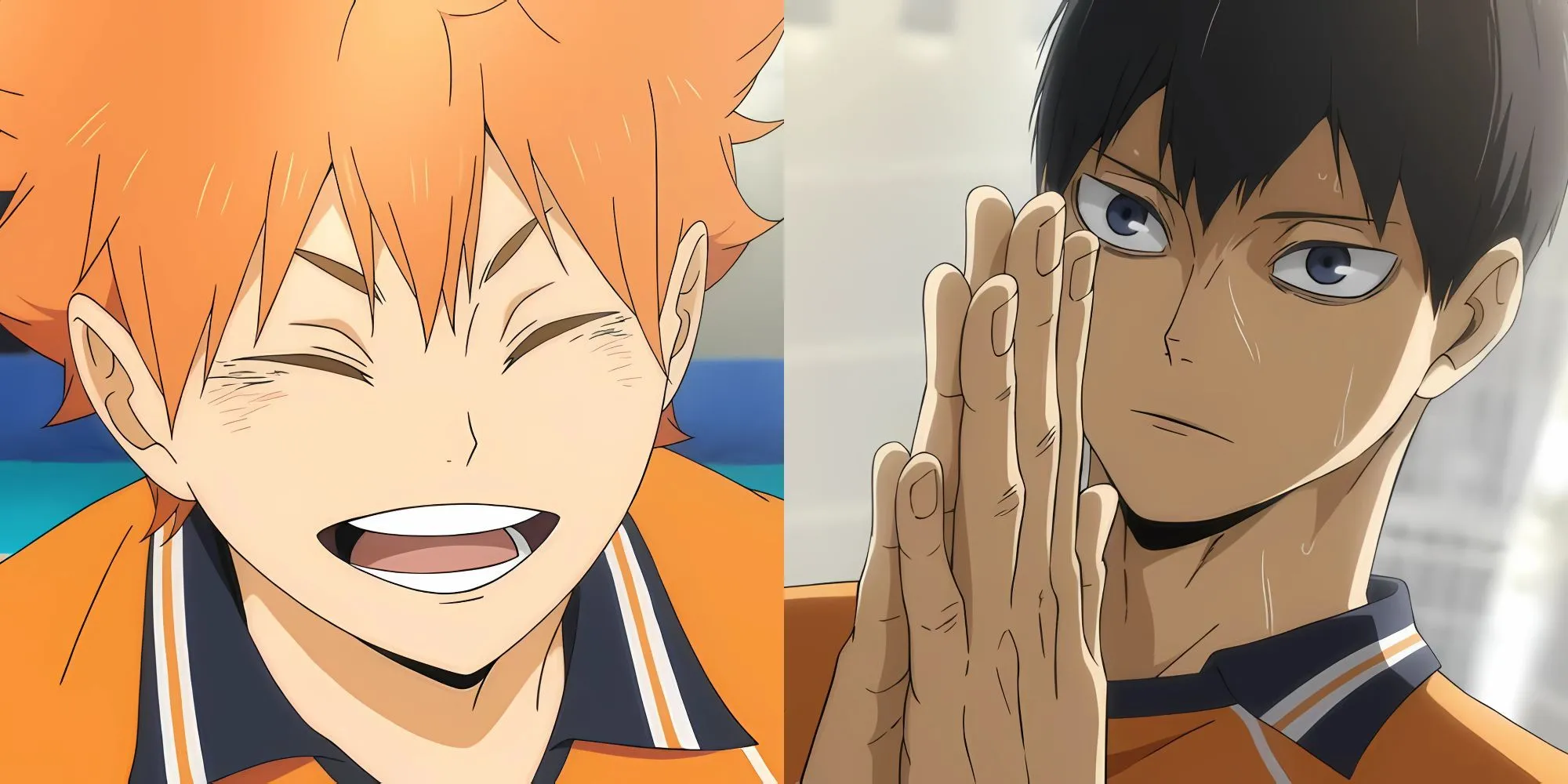 Đội bóng chuyền Karasuno trong bộ đồng phục đen cam của anime Haikyuu!!