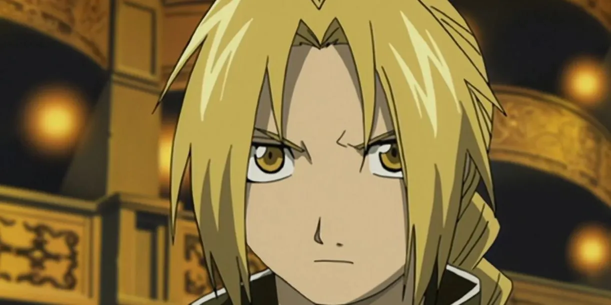 Edward Elric từ Fullmetal Alchemist: Brotherhood trong trang phục đặc trưng, thể hiện sự quyết tâm và tinh thần hy sinh