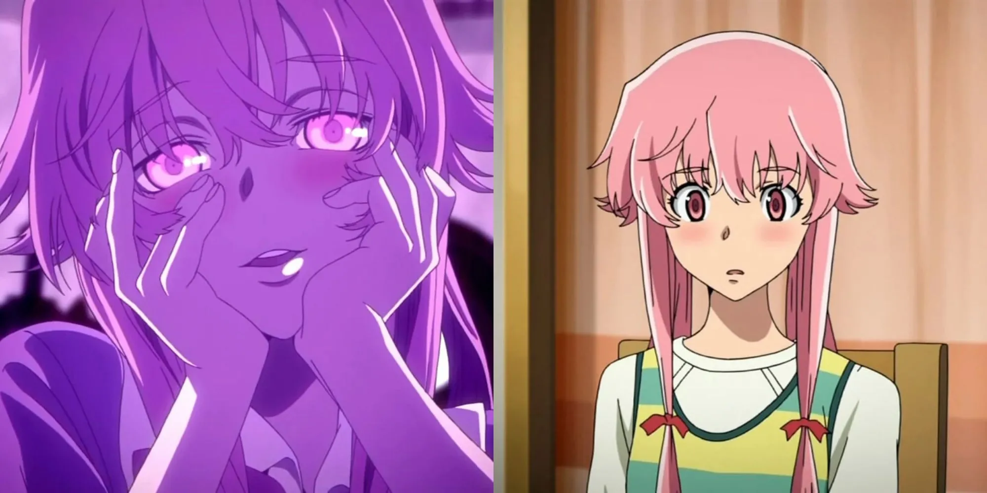Gasai Yuno, biểu tượng Yandere của Future Diary, với ánh mắt cuồng loạn