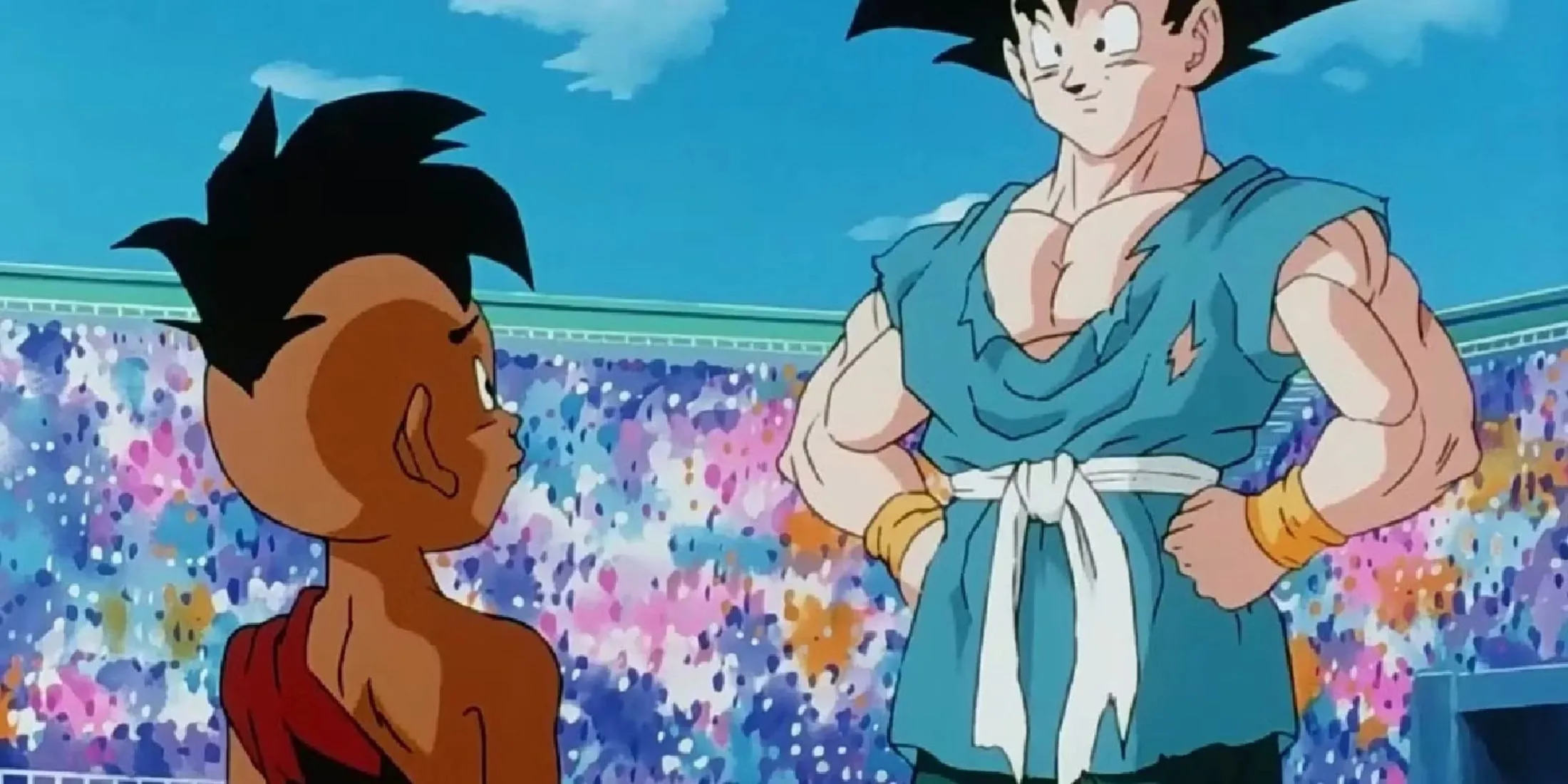 Goku trong cảnh kết thúc Dragon Ball Z, chuẩn bị cho hành trình mới.