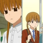 Haru Yoshida nhìn chăm chú Shizuku Mizutani trong anime My Little Monster, thể hiện cặp đôi 'trái dấu' học đường