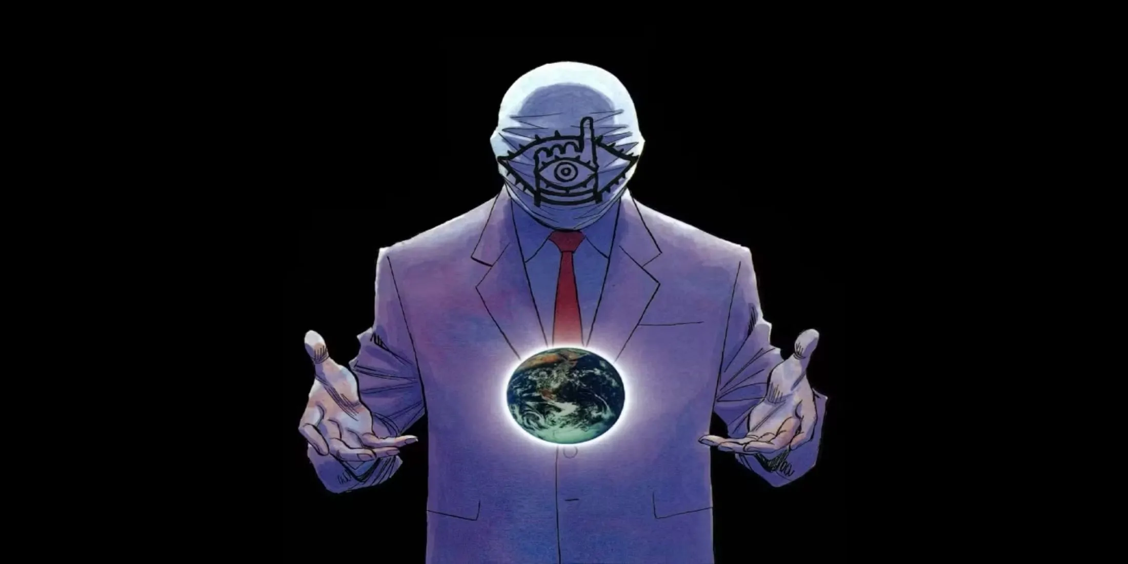 Hình ảnh bìa hoặc trang màu từ manga 20th Century Boys của Naoki Urasawa, một tác phẩm bí ẩn khoa học viễn tưởng với yếu tố hoài niệm