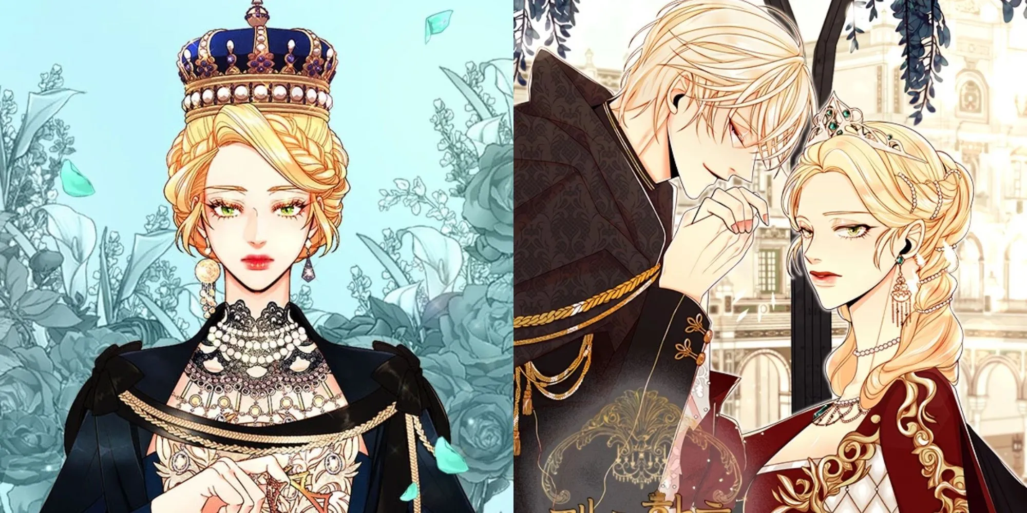 Hình ảnh Hoàng hậu Navier, nhân vật chính mạnh mẽ trong bộ manhwa romance giả tưởng The Remarried Empress của Alphatart &amp; Sumpul, nổi bật trong bối cảnh hoàng gia.