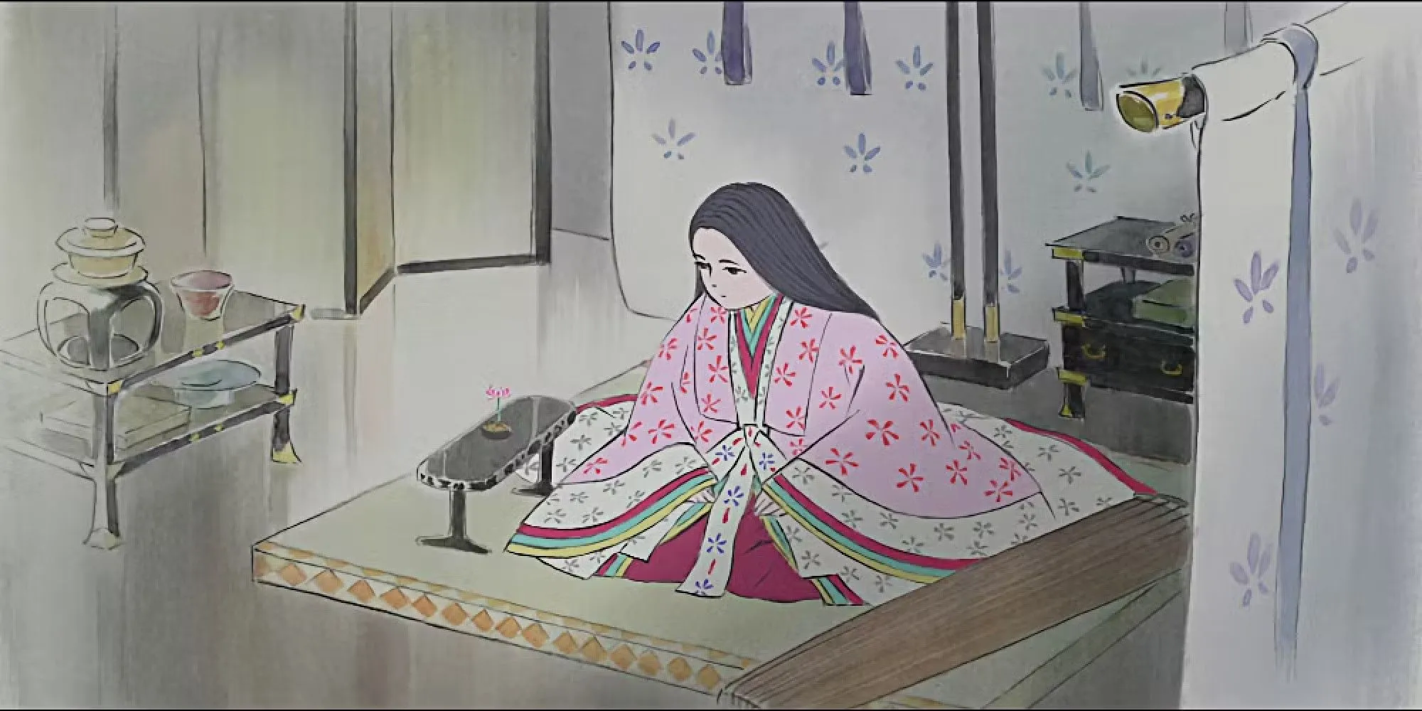Hình ảnh nàng Kaguya trong phim Chuyện Nàng Công Chúa Kaguya (2013), một tác phẩm Ghibli độc đáo về hình ảnh