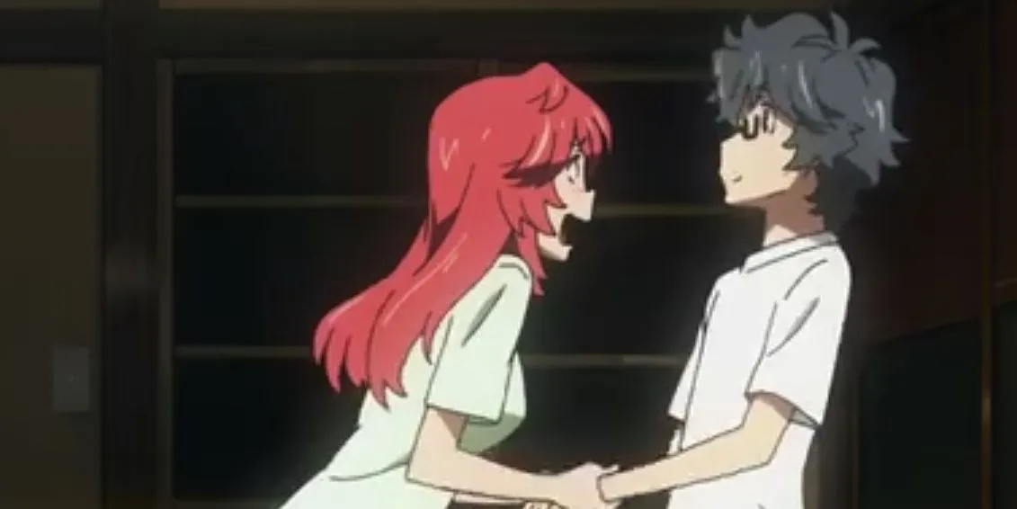 Hình ảnh nhân vật Ichika và Kaito trong anime Ano Natsu de Matteru.