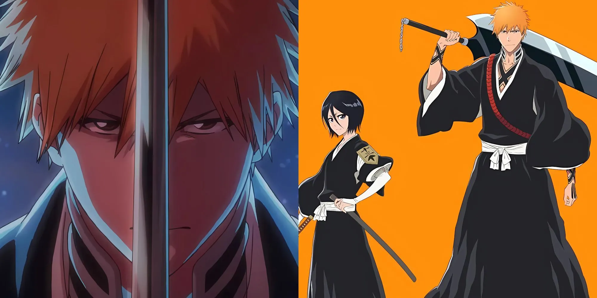 Ichigo Kurosaki cùng Zanpakuto Zangetsu trong cuộc chiến Soul Society trong anime Bleach