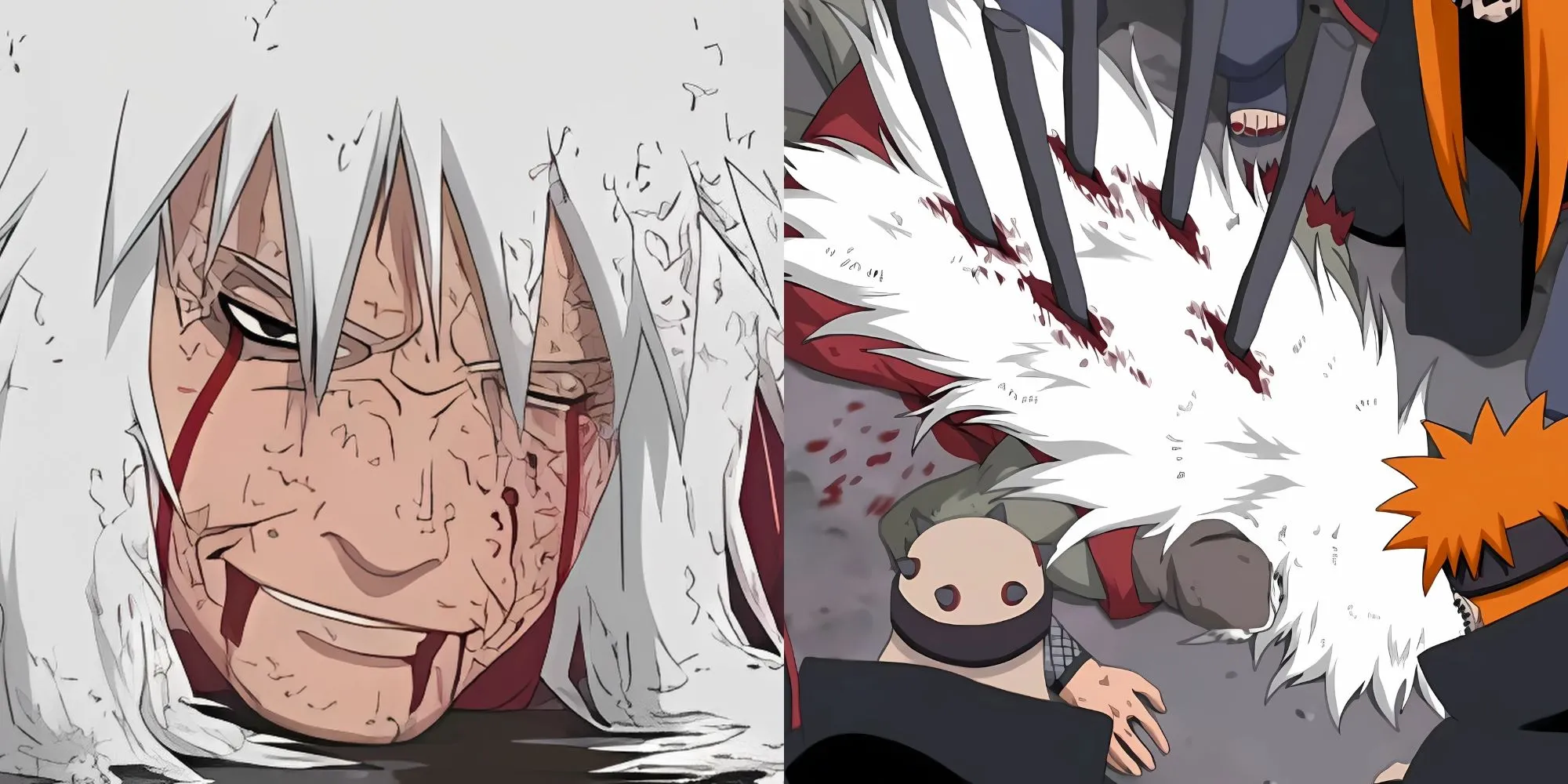 Jiraiya chiến đấu với Lục Đạo Pain trong Làng Mưa ở Naruto Shippuden tập 133