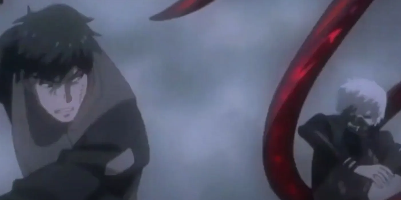 Ken Kaneki và Koutarou Amon đối diện nhau, phản ánh sự phức tạp của thế giới Ghoul và con người
