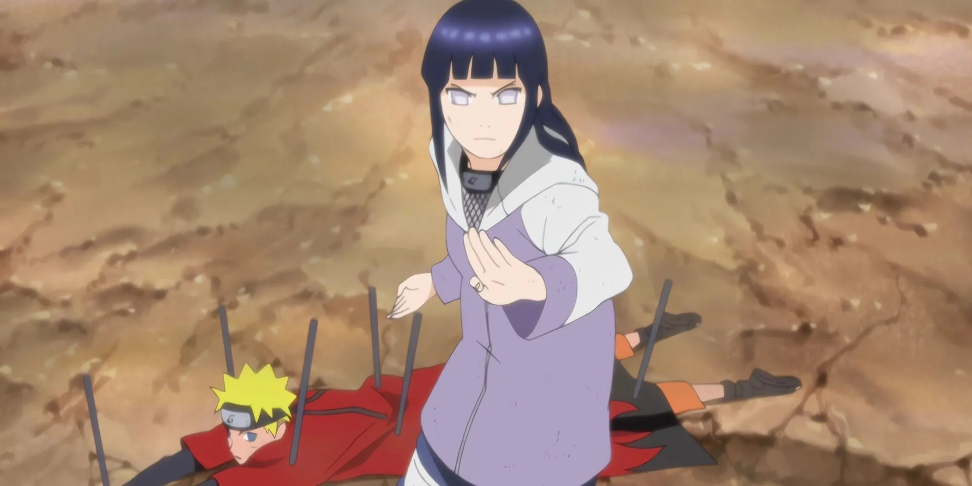 Khoảnh khắc Hinata Hyuga đứng lên bảo vệ Naruto khỏi Pain, minh chứng cho tình yêu và sự dũng cảm của cô