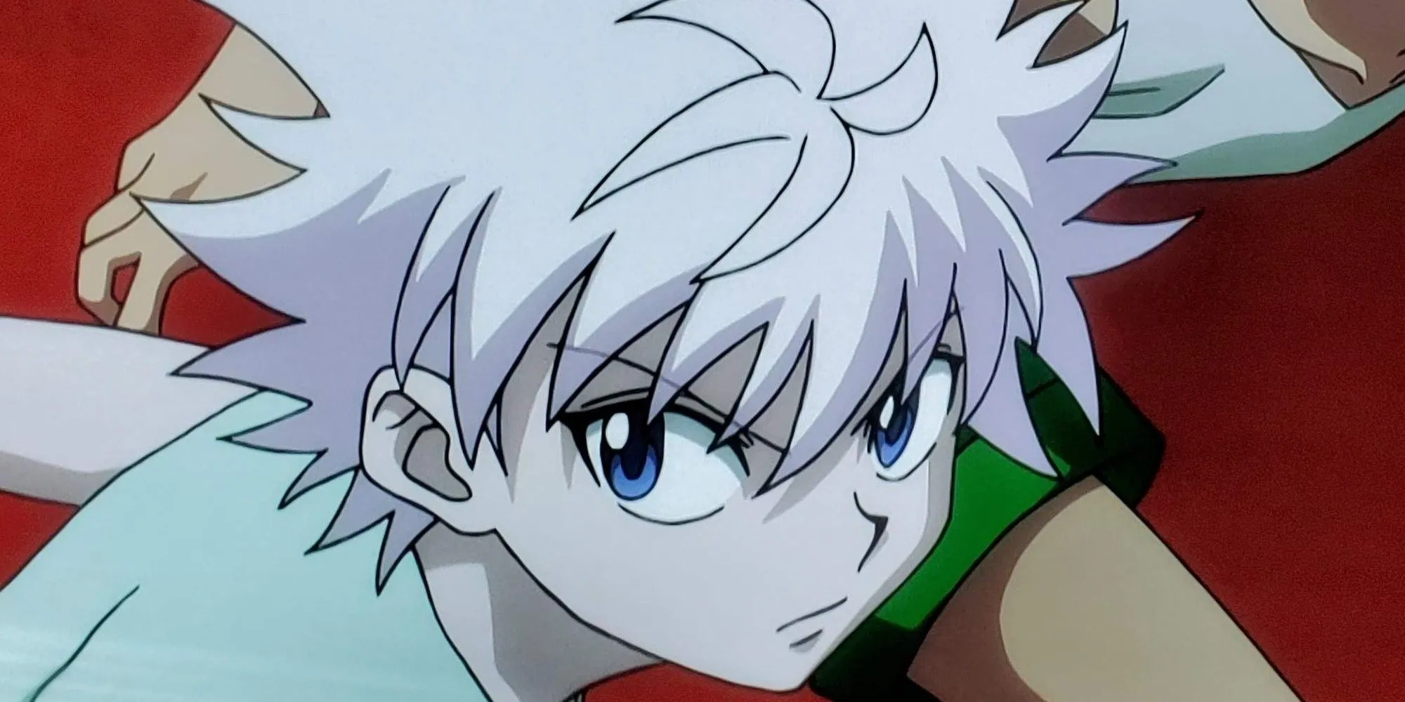 Killua Zoldyck của Hunter x Hunter, thể hiện mặt bảo vệ bạn bè.