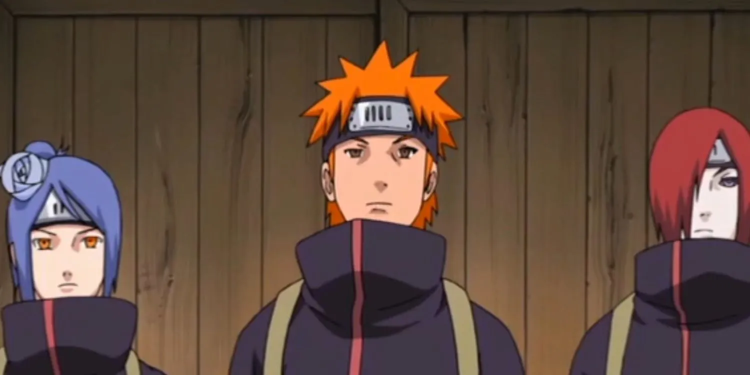 Konan đứng cùng Yahiko và Nagato thời còn trẻ