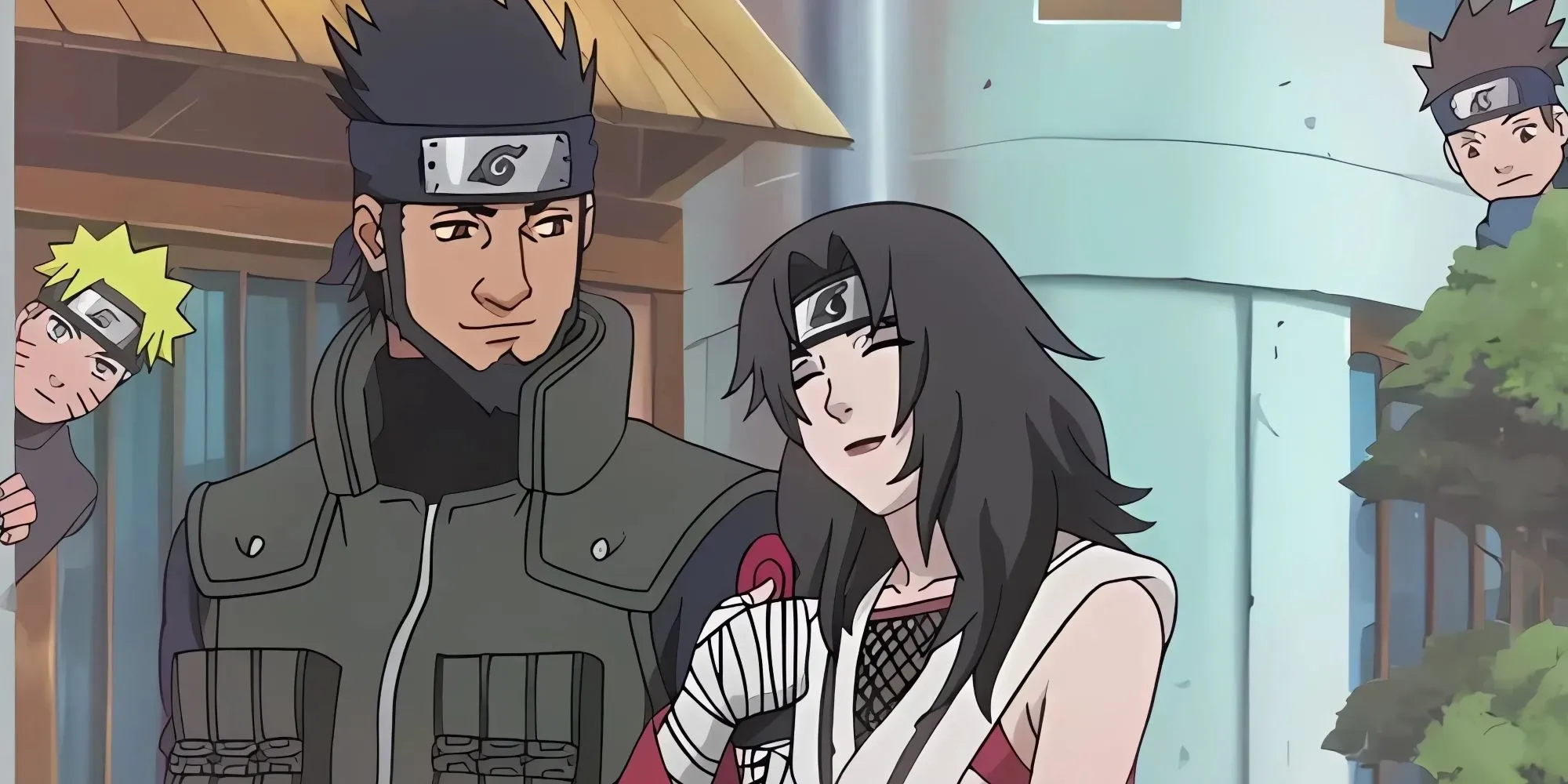 Kurenai Yuhi và Asuma Sarutobi trong một cảnh phim Naruto