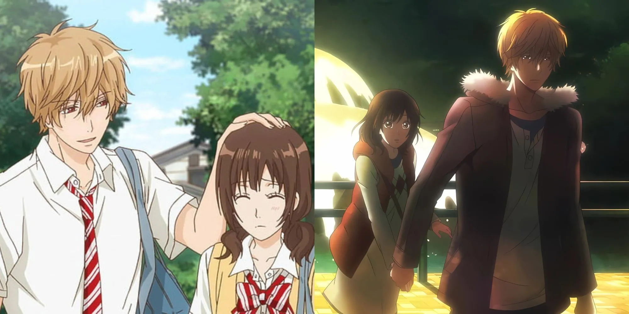 Kyouya Sata với vẻ mặt xảo quyệt và Erika Shinohara nhìn cậu trong anime Wolf Girl &amp; Black Prince, miêu tả cặp đôi 'trái dấu' đầy thử thách