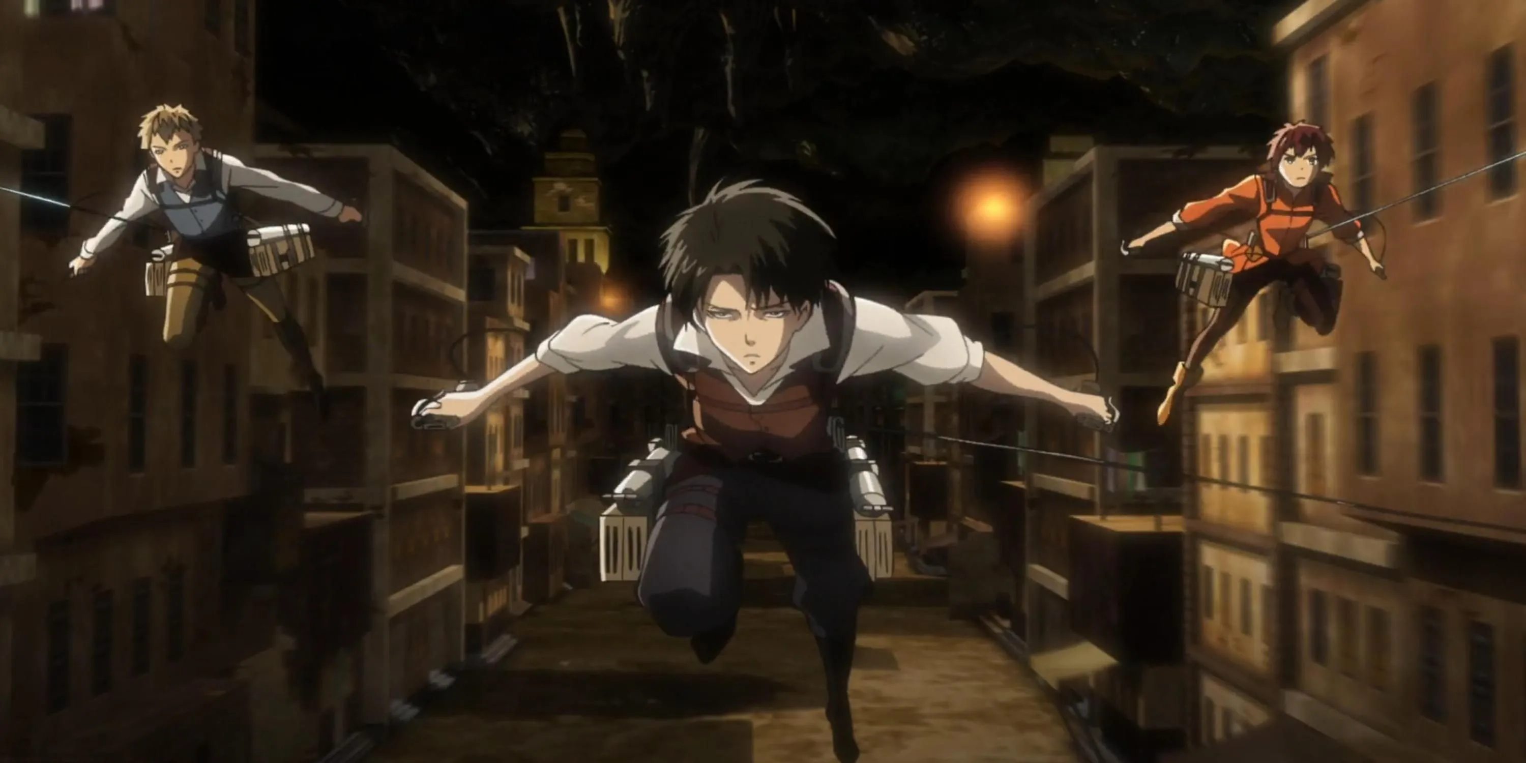 Levi Ackerman thời còn ở thế giới ngầm cùng Furlan và Isabel trong OVA Attack on Titan: No Regrets