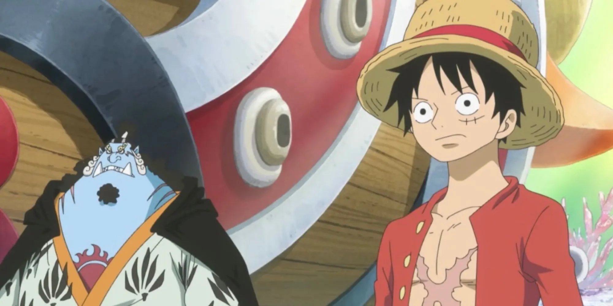 Luffy nói với Jimbei trên Đảo Người Cá