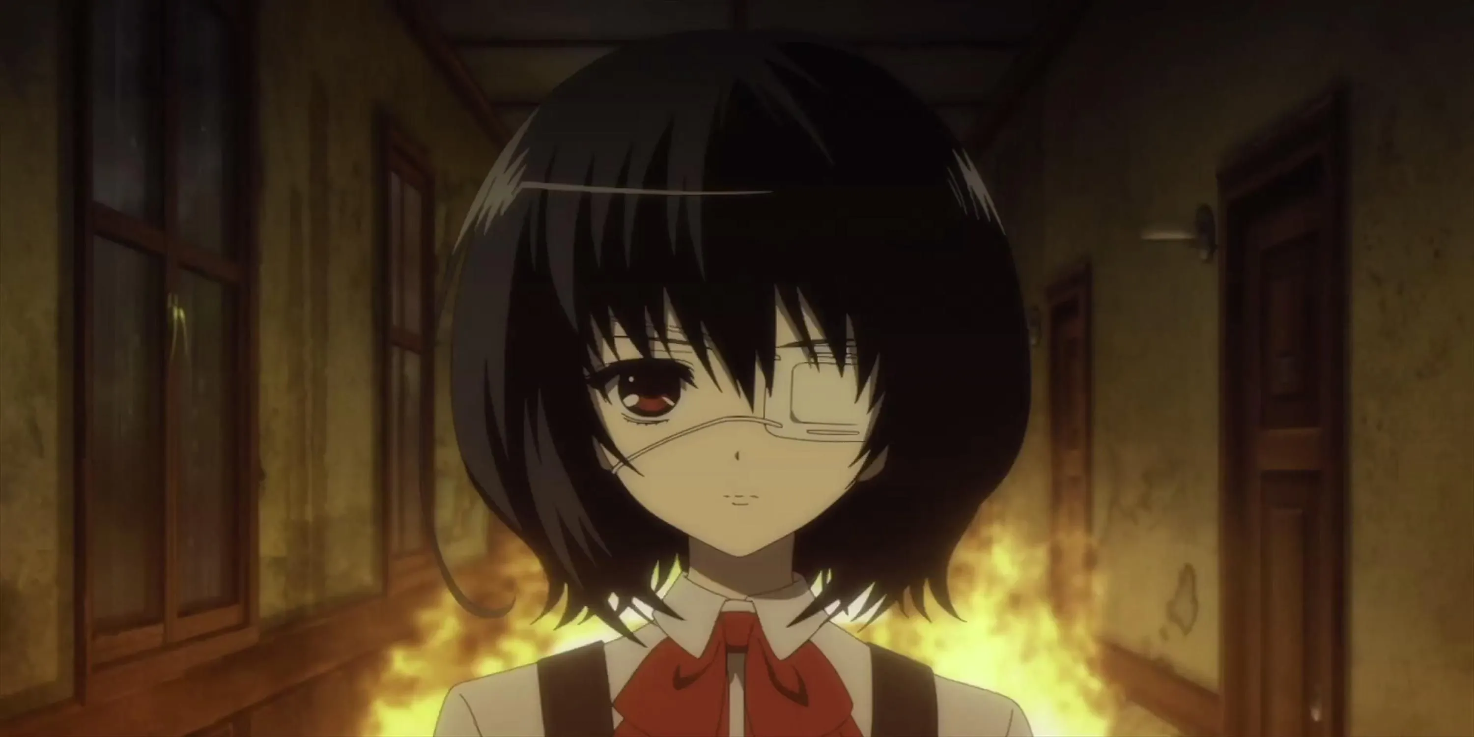Mei Misaki với chiếc bịt mắt đặc trưng trong Another, anime kinh dị học đường bí ẩn