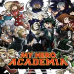 Midoriya (Deku) cùng các học sinh lớp 1-A và 1-B trong một cảnh từ mùa 5 My Hero Academia, gợi nhớ về Giải đấu năng lực chung.
