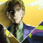 Minh họa collage các nhân vật phản diện và chính diện nổi bật trong JoJo's Bizarre Adventure như Enrico Pucci, Yoshikage Kira và Josuke Higashikata.