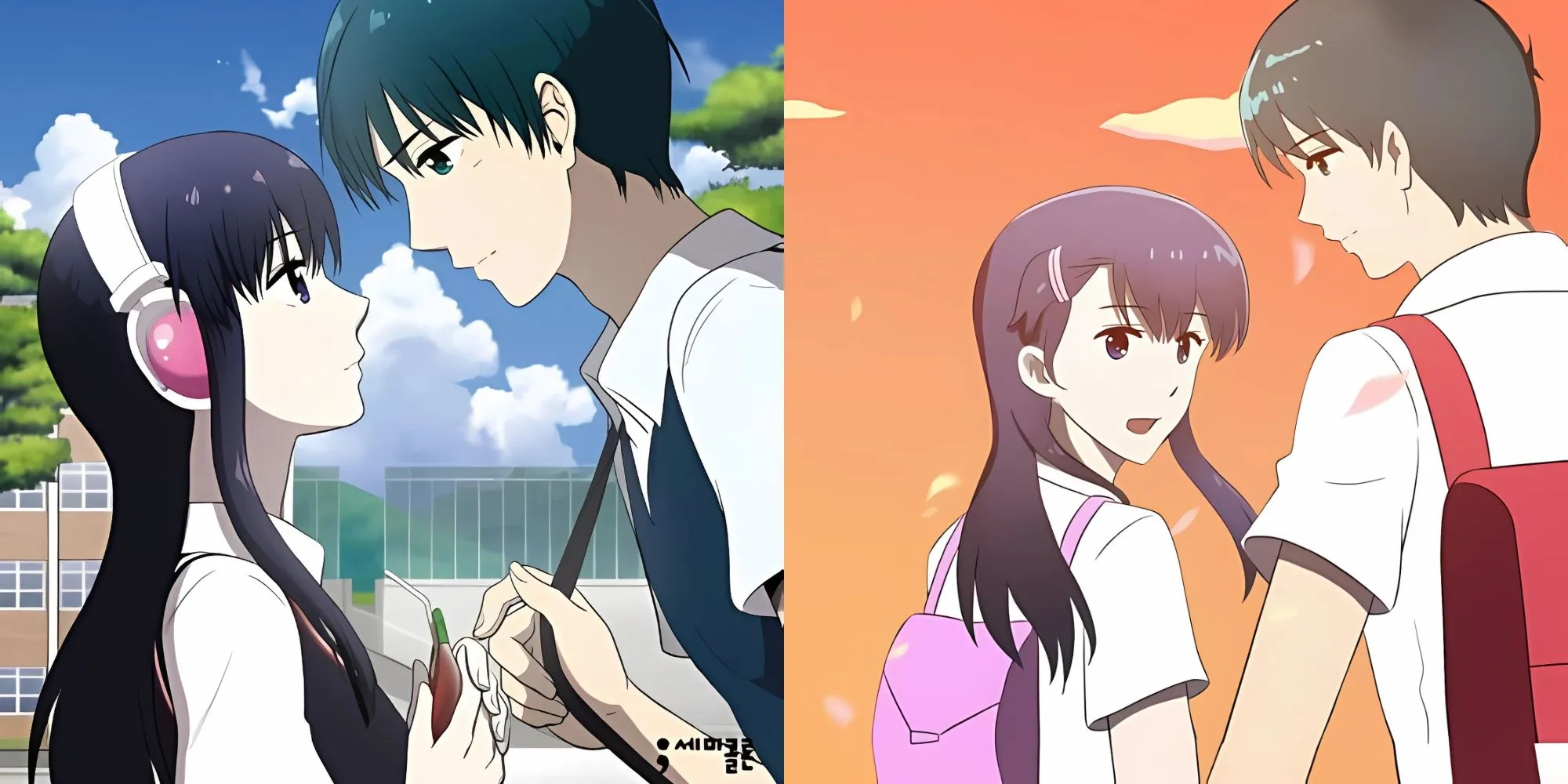 Minh họa về Baek Ma-ri và Jung Jae-min trong bộ manhwa romance giả tưởng Orange Marmalade của Seok Woo, xoay quanh tình yêu giữa con người và ma cà rồng cùng âm nhạc.
