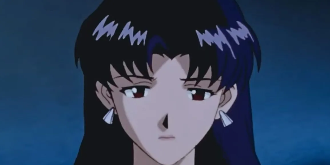 Misato Katsuragi trong bộ quân phục NERV từ Neon Genesis Evangelion, biểu thị sự đấu tranh nội tâm và gánh nặng trách nhiệm