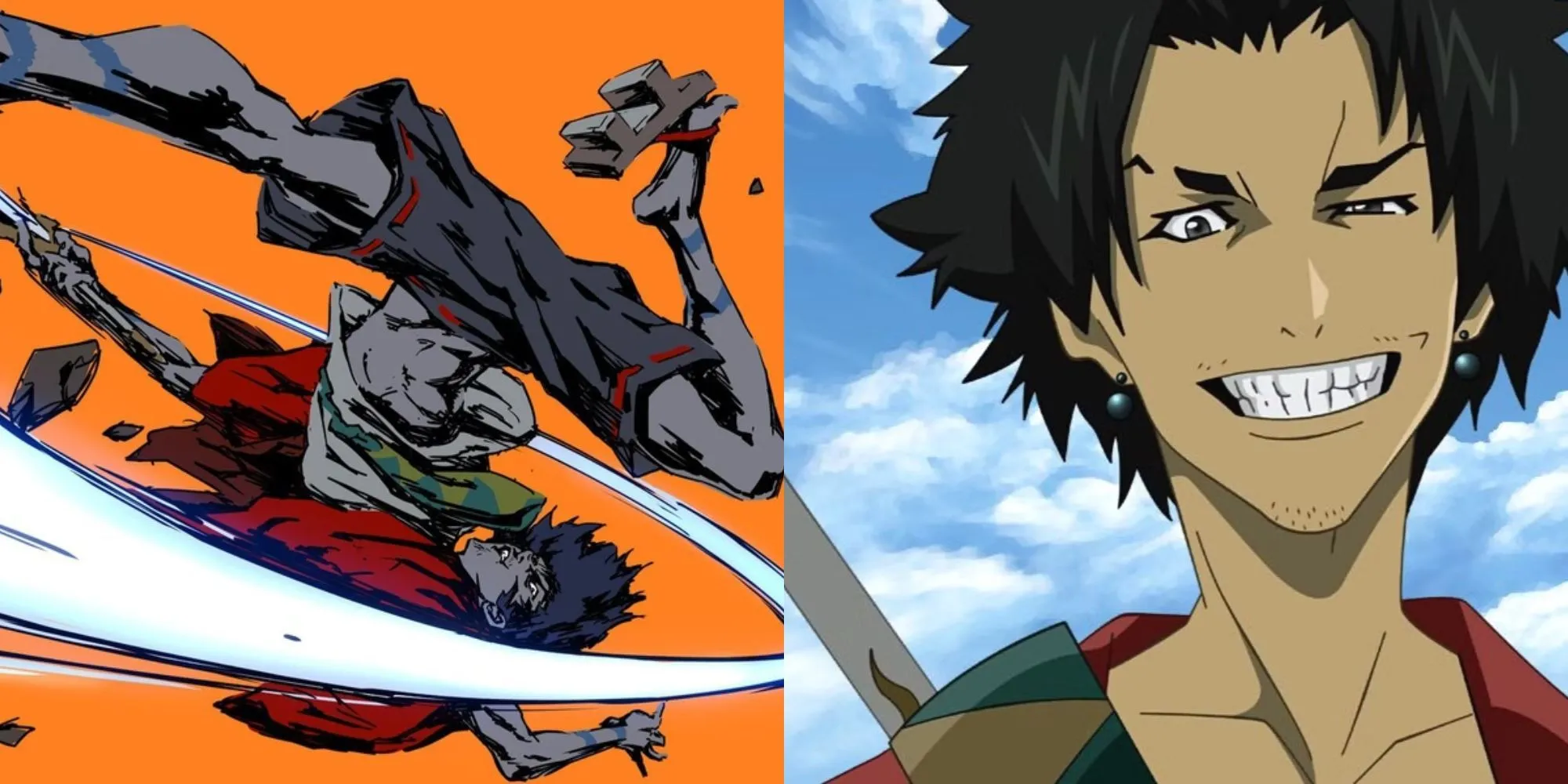 Mugen thể hiện phong cách kiếm thuật độc đáo, kết hợp hip-hop trong Samurai Champloo