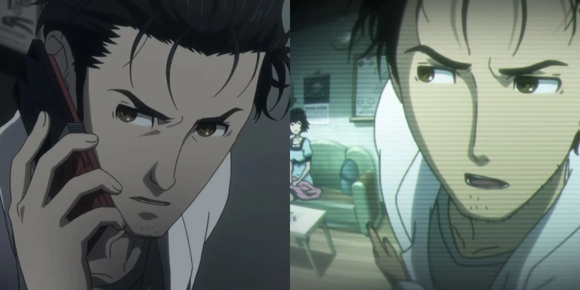 Nhân vật chính Okabe Rintaro trong bối cảnh bí ẩn của tập đầu tiên Steins;Gate