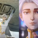 Nhân vật Nice (Lin Ling) trong anime To Be Hero X với bộ trang phục anh hùng, đại diện cho Hạng 10 trong bảng xếp hạng sức mạnh.