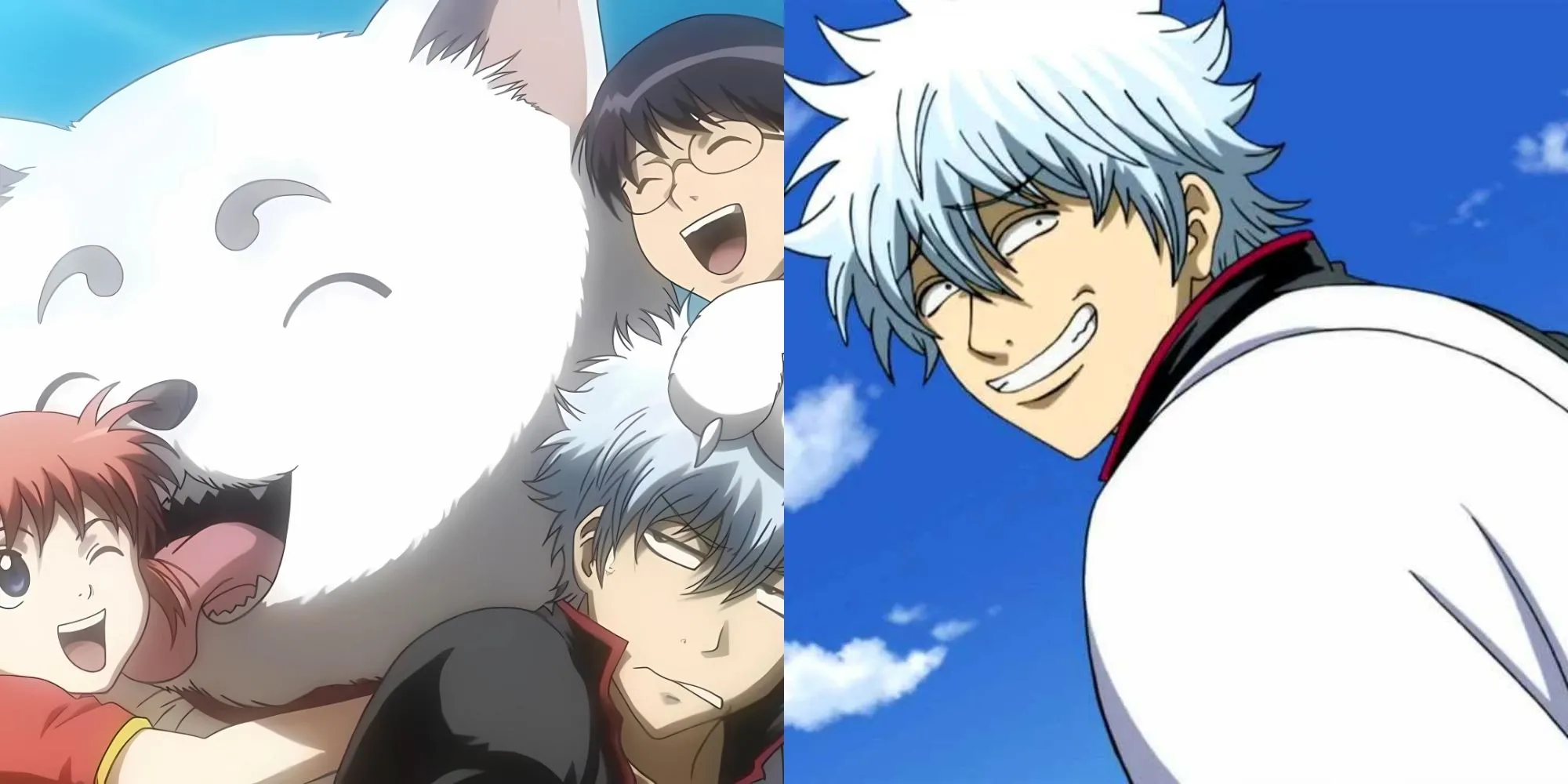 Nhóm Yorozuya (Gintoki, Shinpachi, Kagura) trong anime Gintama