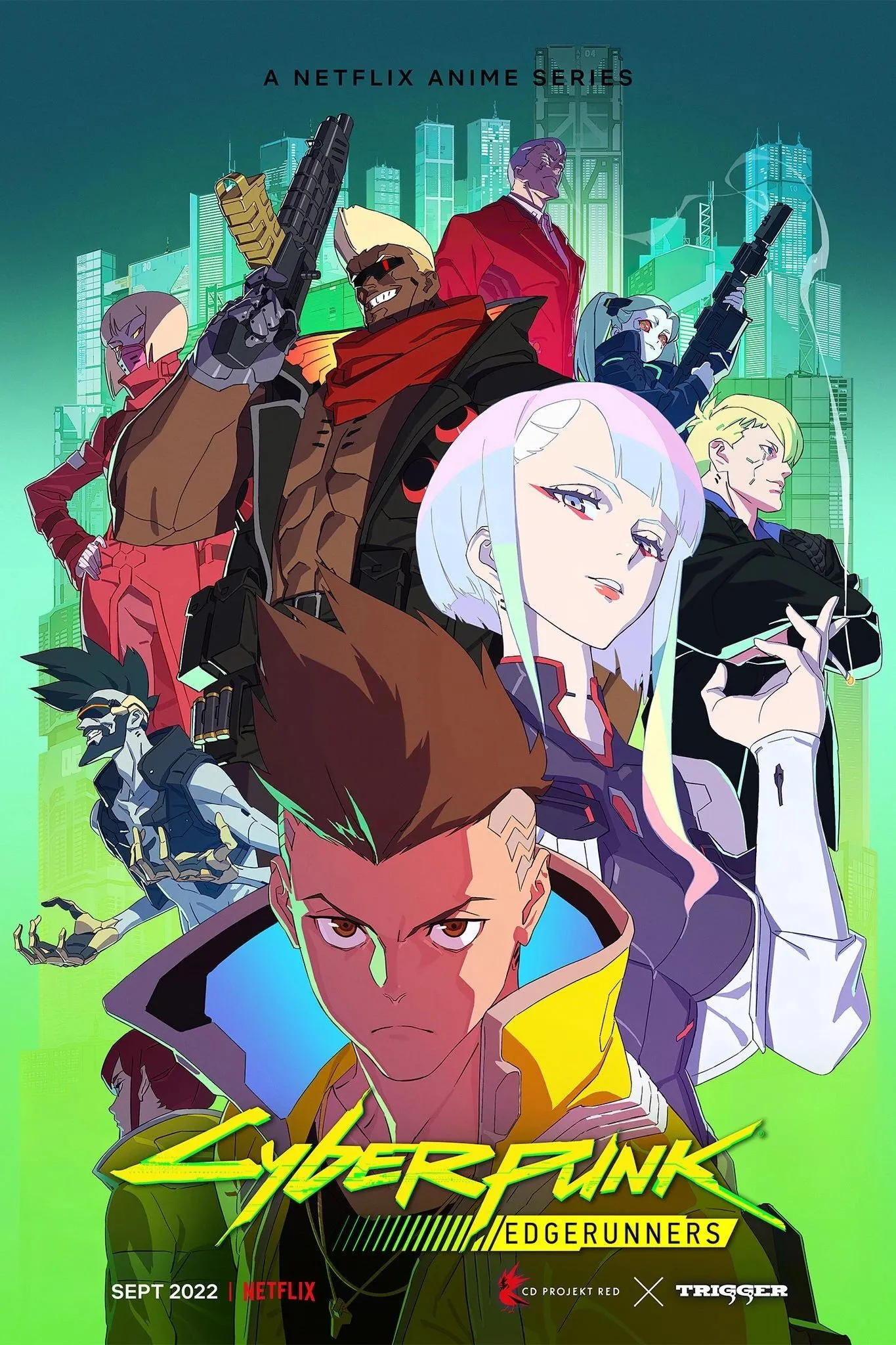 Poster series anime Cyberpunk: Edgerunners.