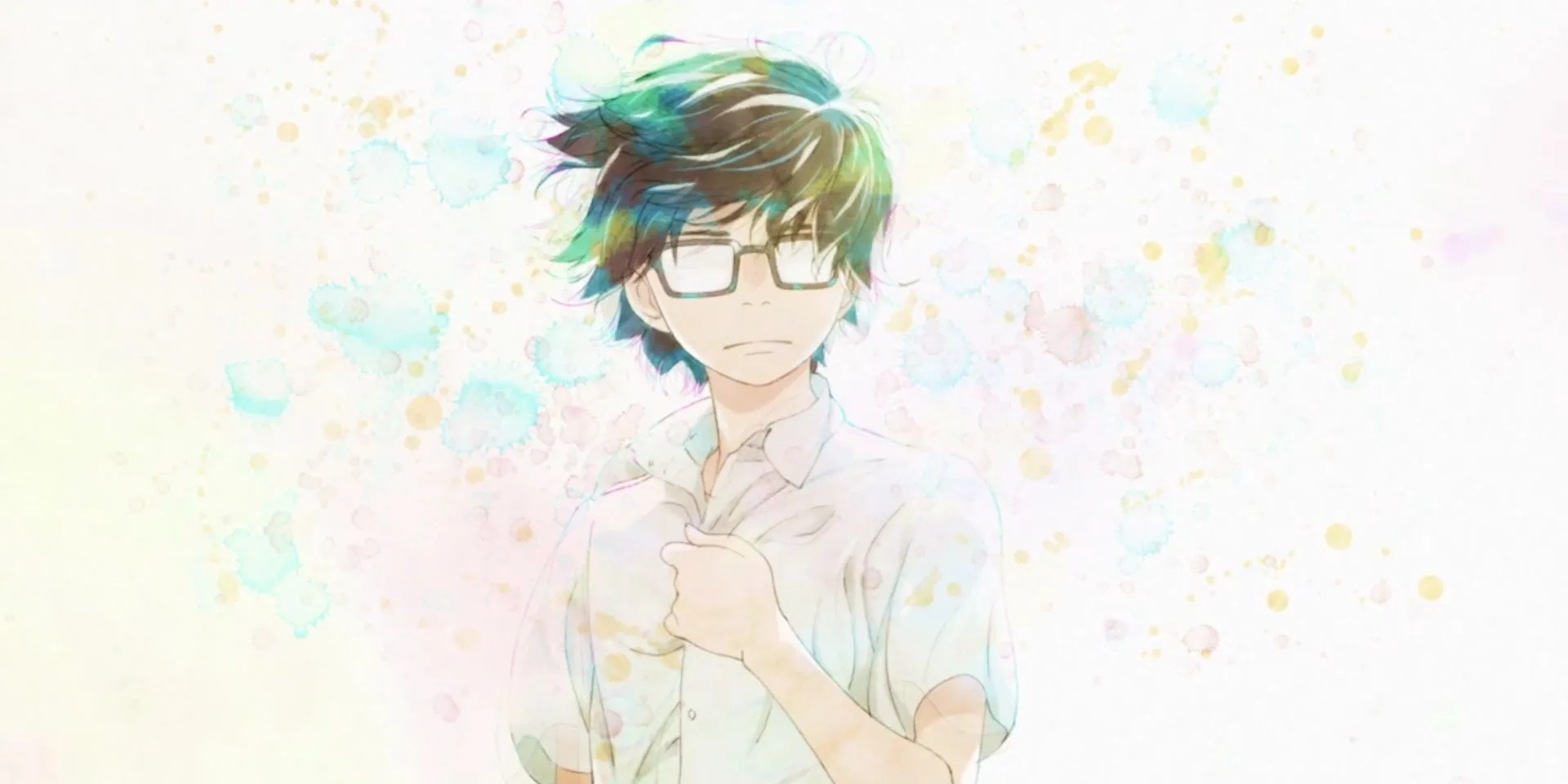 Rei Kiriyama, nhân vật chính của March Comes in Like a Lion, với vẻ mặt trầm tư