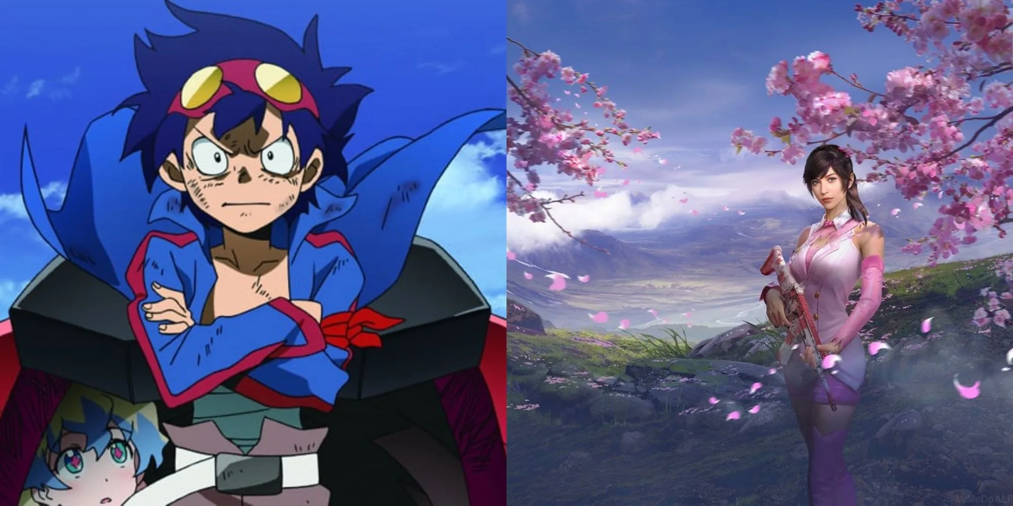 Robot Gurren Lagann với mũi khoan xoắn trên nền đấu trường PUBG