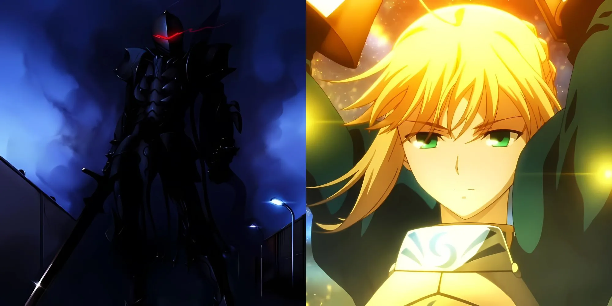 Servant Saber triệu hồi thanh kiếm vô hình Excalibur trong một cảnh chiến đấu đầy kịch tính của Fate/Zero