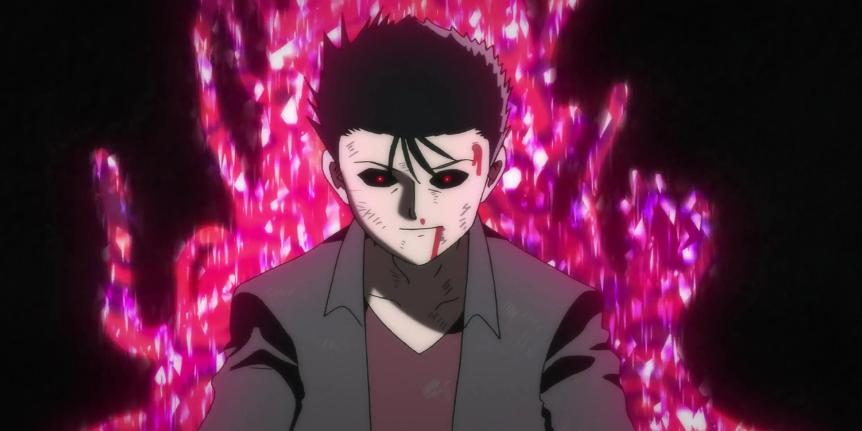 Shimizaki sử dụng khả năng dịch chuyển để đối đầu với các esper trong Mob Psycho 100