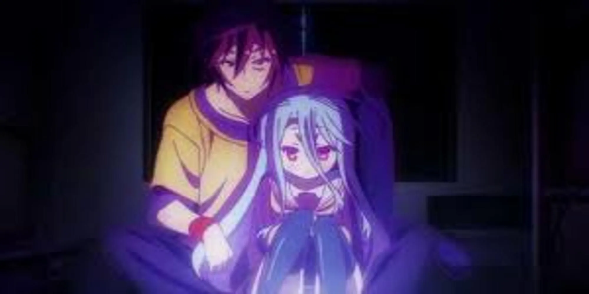 Sora và Shiro trong thế giới màu sắc của No Game No Life, anime isekai chiến thuật ngắn