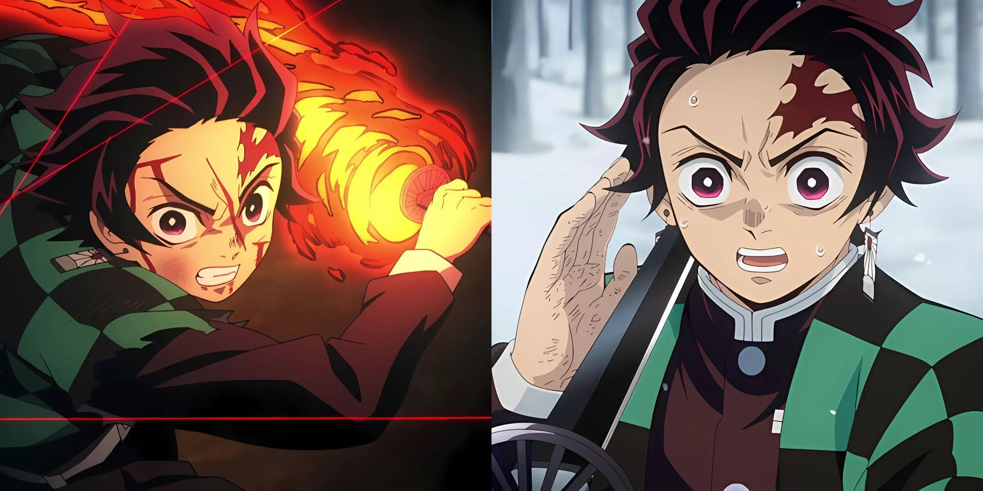Tanjiro Kamado sử dụng Hơi Thở của Nước với thanh kiếm Nichirin chuyển màu trong Demon Slayer