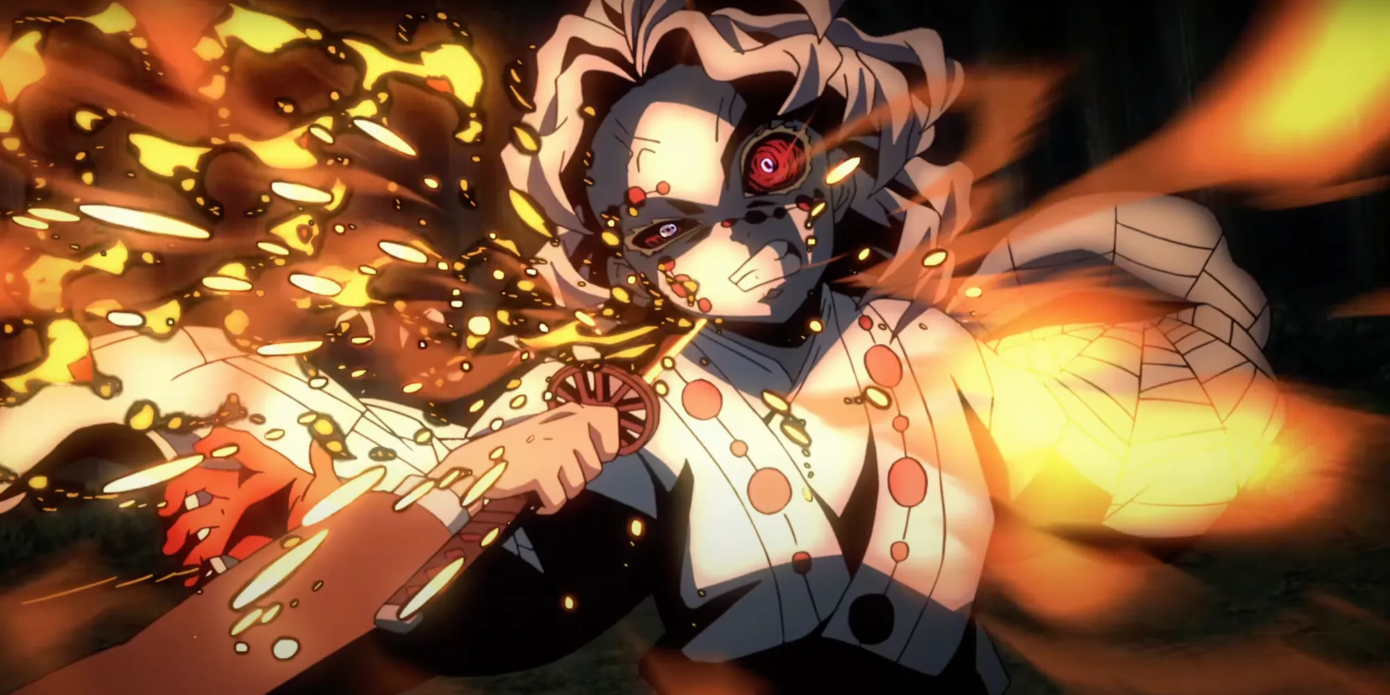 Tanjirou slashing Rui