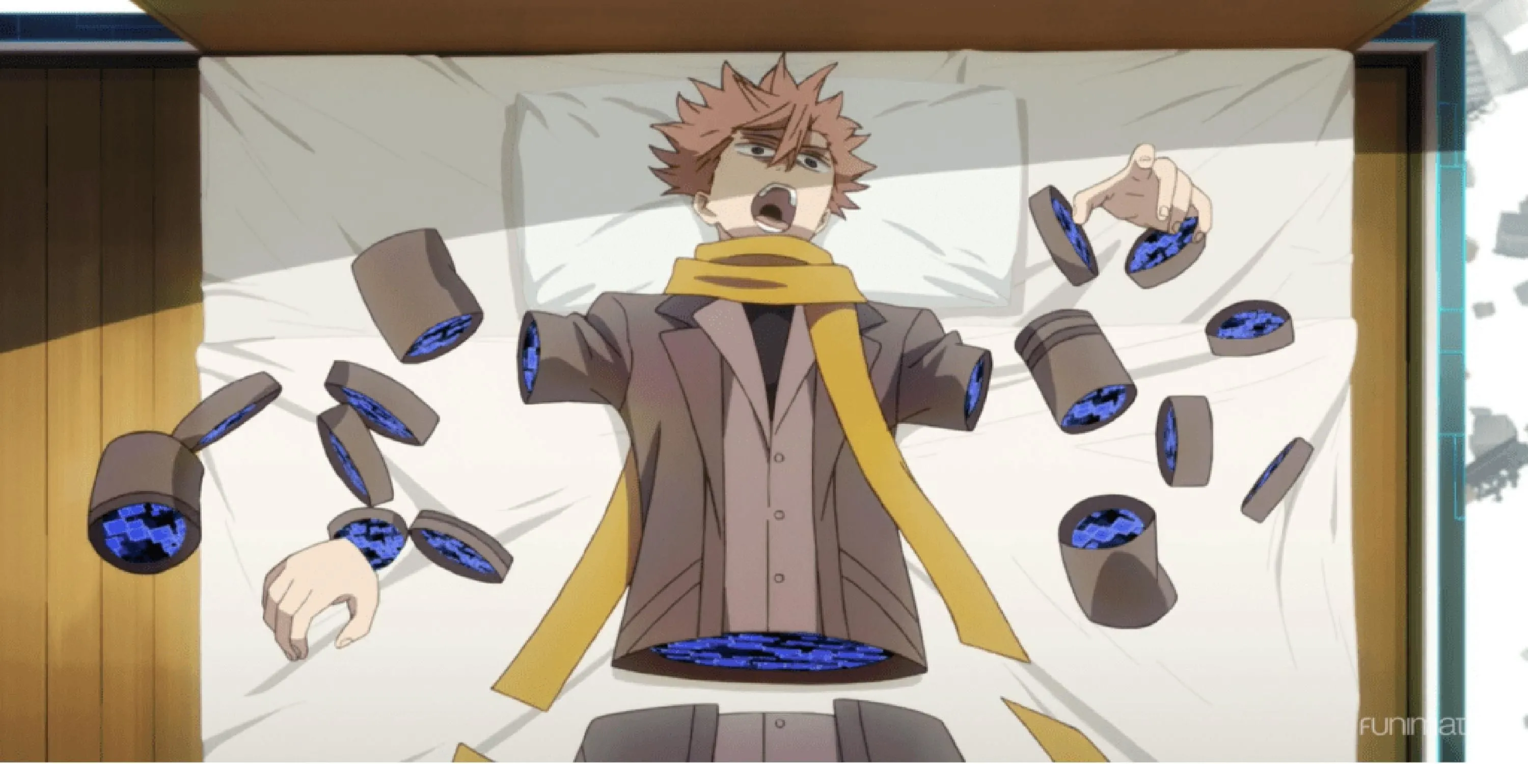 Thám tử Sakaido (Narihisago) trong thế giới id well trừu tượng của ID: Invaded, anime trinh thám tâm lý