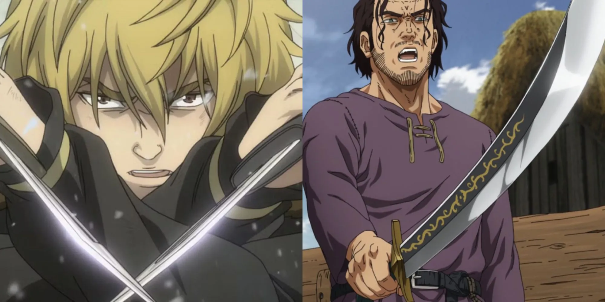 Thorfinn sử dụng cặp dao găm với tốc độ kinh ngạc trong bối cảnh khắc nghiệt của Vinland Saga