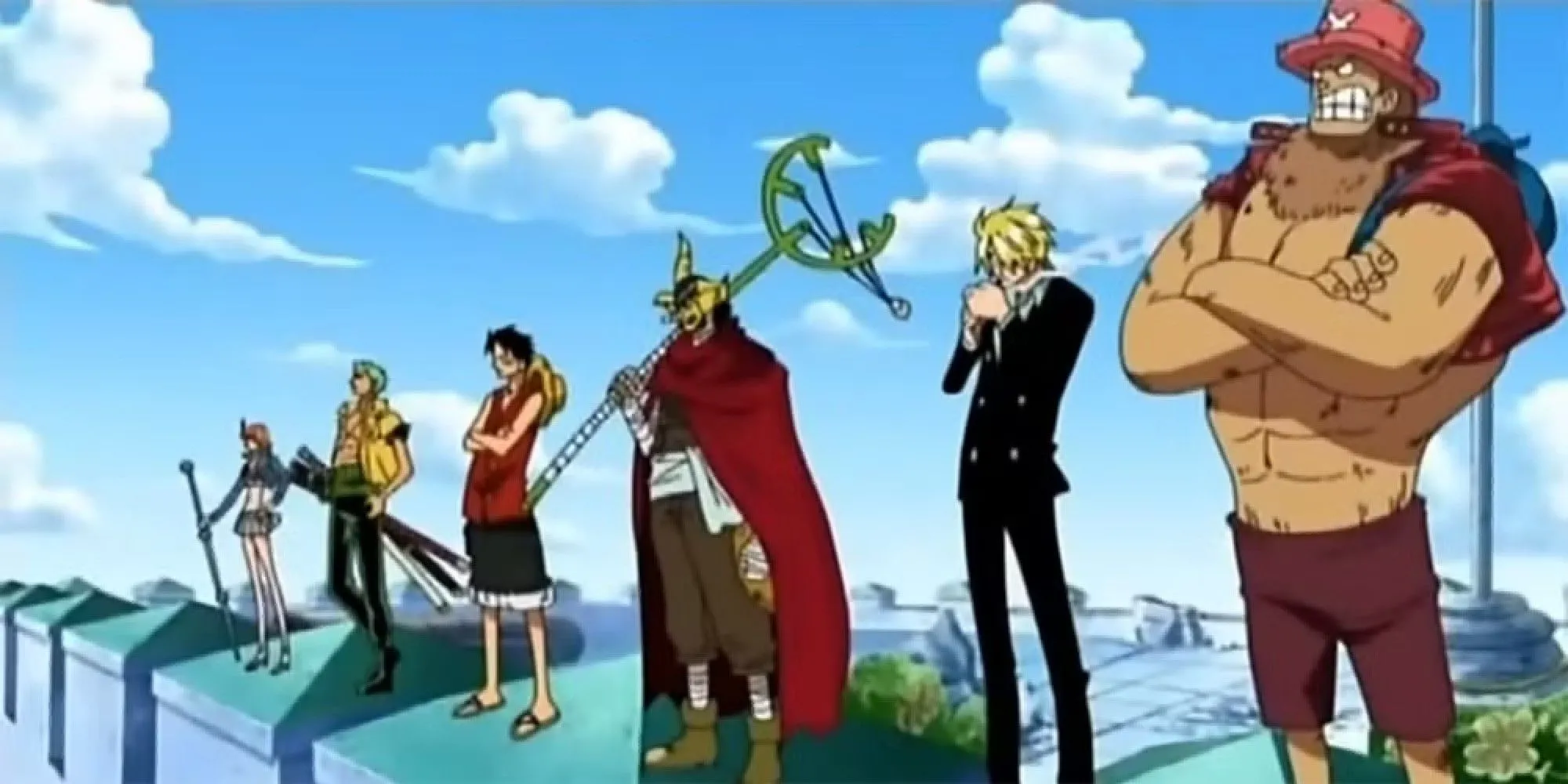 Thuyền trưởng Luffy và băng Mũ Rơm tại Enies Lobby, biểu tượng của tình bạn và phiêu lưu trong One Piece