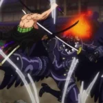 Zoro tung đòn cuối cùng kết liễu King trong trận chiến ở Wano