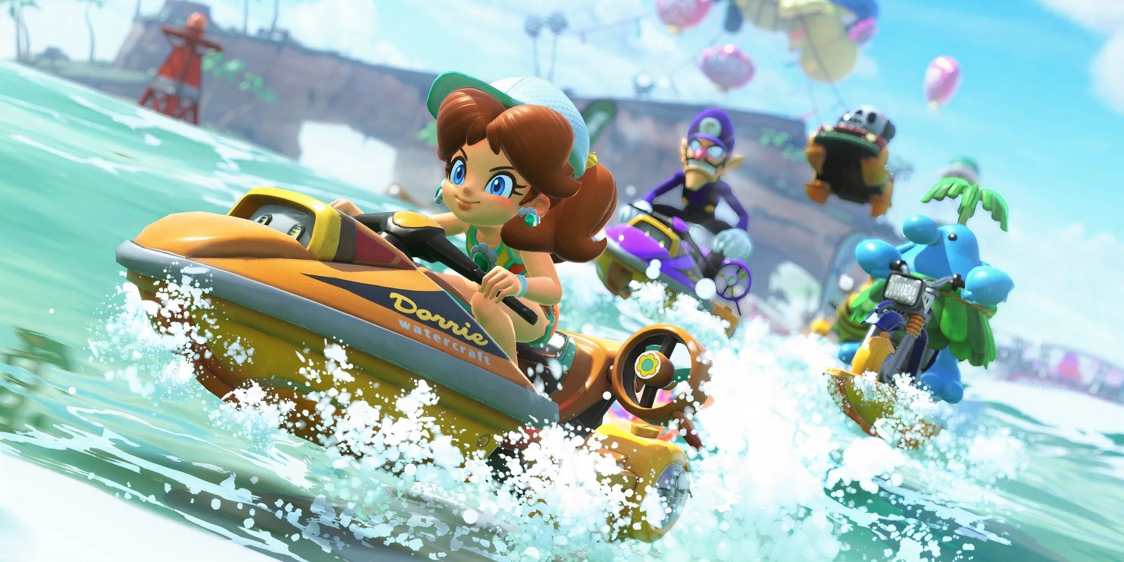 Nữ nhân vật Daisy trong sảnh chờ Mario Kart World, phản ánh sự đa dạng của dàn nhân vật hiện tại và những mong đợi về tính năng cộng đồng