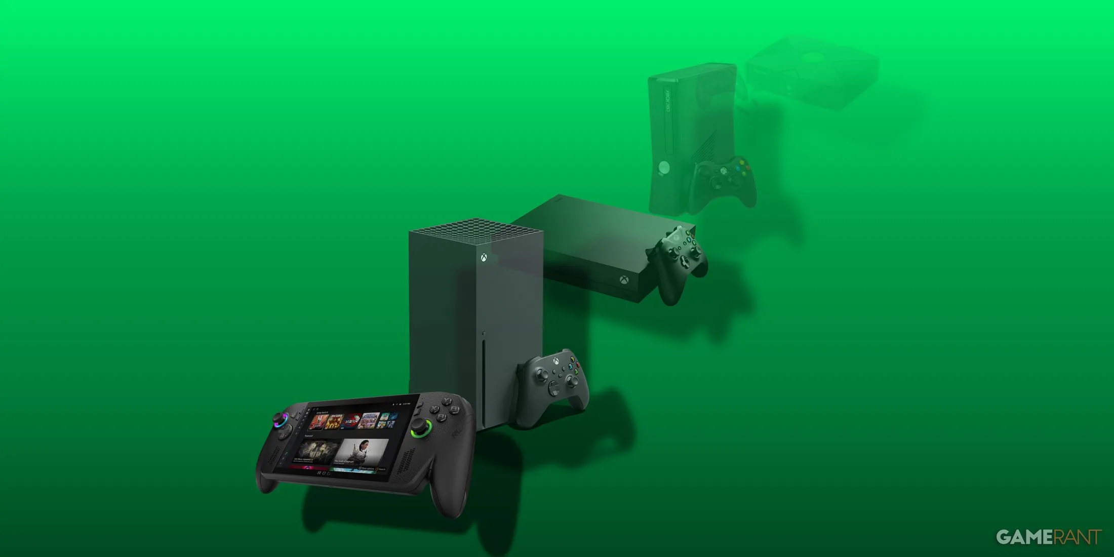 ROG Xbox Ally hiển thị giao diện Windows 11 với khả năng tương thích ngược, minh họa sự giao thoa hệ sinh thái Xbox và PC