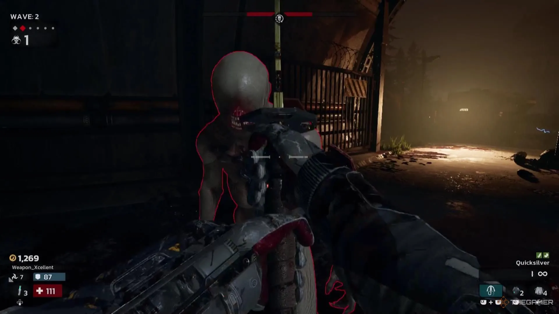 Chiến binh sử dụng vũ khí cận chiến gây sát thương chém (Cut) lên Zed trong Killing Floor 3, minh họa tầm quan trọng của kiểu sát thương vật lý.