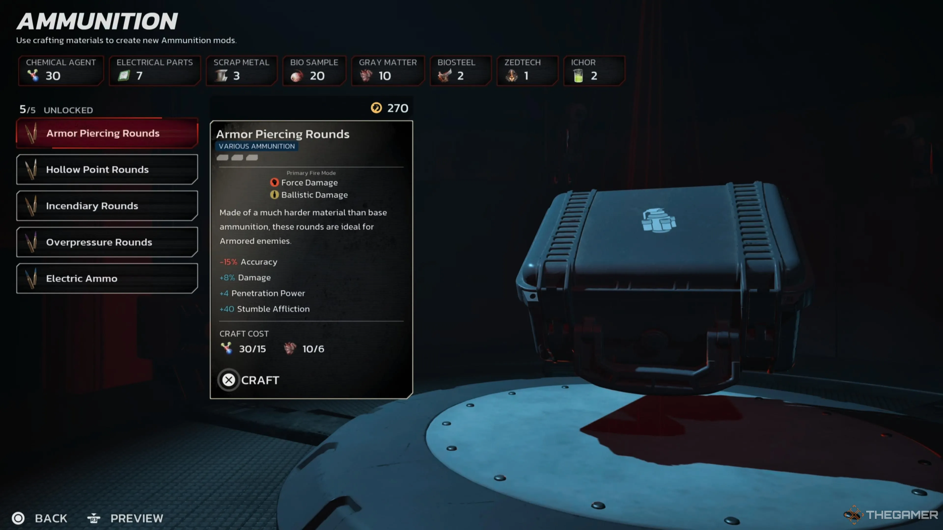 Giao diện nâng cấp mod đạn xuyên giáp trong Killing Floor 3, minh họa khả năng tùy biến và tối ưu hóa vũ khí cá nhân.